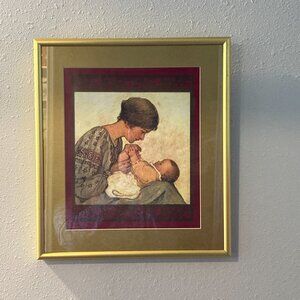Custom Framed and Matted  Art Print  Mother and Baby Home Decor  Nostalgic Print